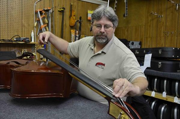 Brent is another one of our string technicians. He has been repairing orchestral instruments for over 10 years.