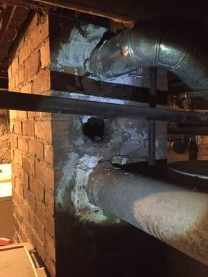 Orange NJ home inspection missing cover for flue pipe