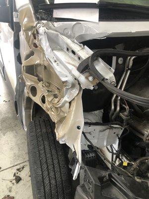 2020 Mercedes Sprinter Van hit a tree