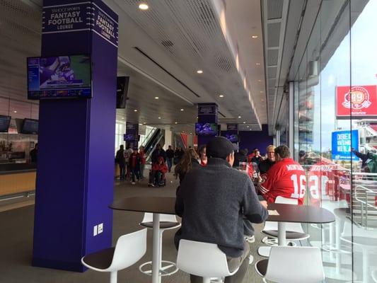 View of the Yahoo! Sports Fantasy Football Lounge located above the United Club.