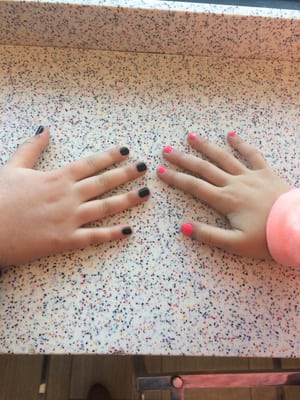 Took the girls to get their nails done...