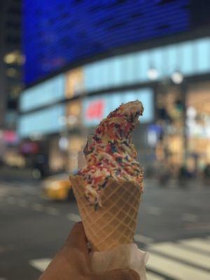 Vanilla Rainbow waffle cone