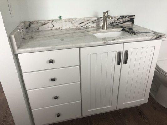 Completed bathroom vanity.  Very pleased.