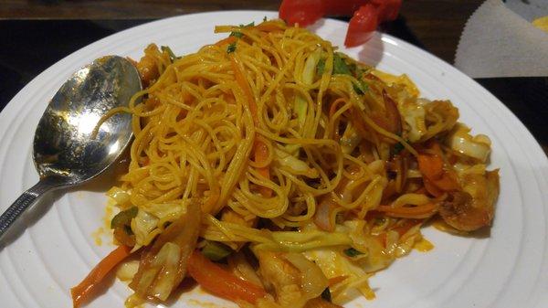 Chicken Chow Mein (missing about 1 scoop, we had to dive in)