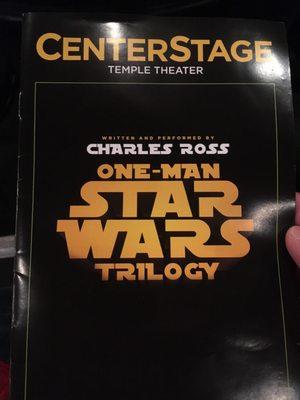 Excited to share the experience of One Man Star Wars Trilogy with the whole family