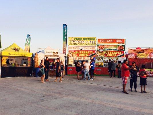 Some of the food stands in the festival