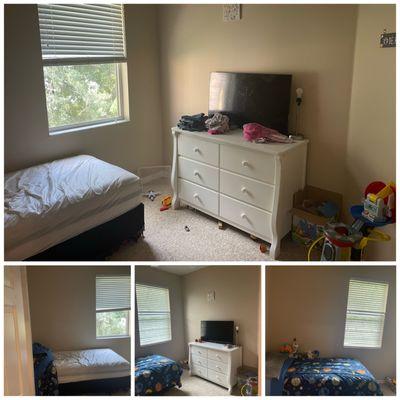 Before and after one one child's bedroom.