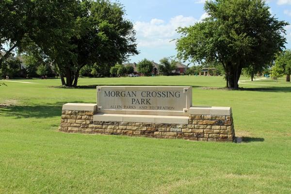 Morgan Crossing Park sign