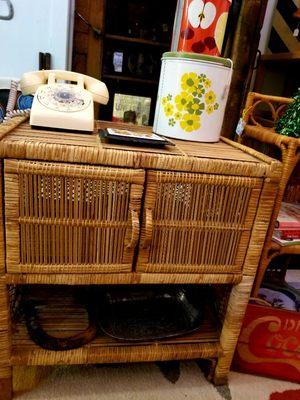 Vintage rattan cabinet