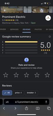 We have impeccable reputation and do not have a single negative review.