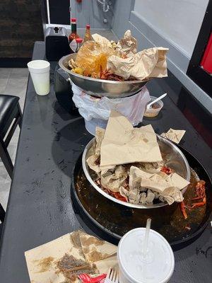 Wow...we really left a mess! Go make your own mess when you enjoy your crawfish.