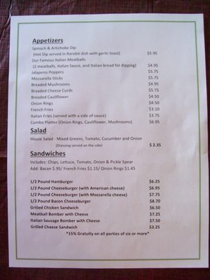 Our new menu, page 2.