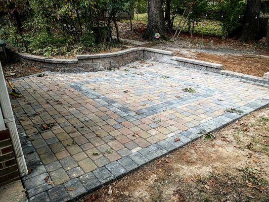 Custom cobblestone patio