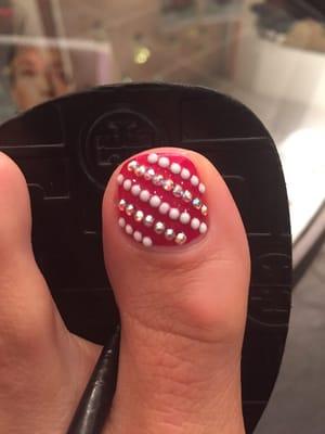 Holiday Toes drenched in swarovski bling