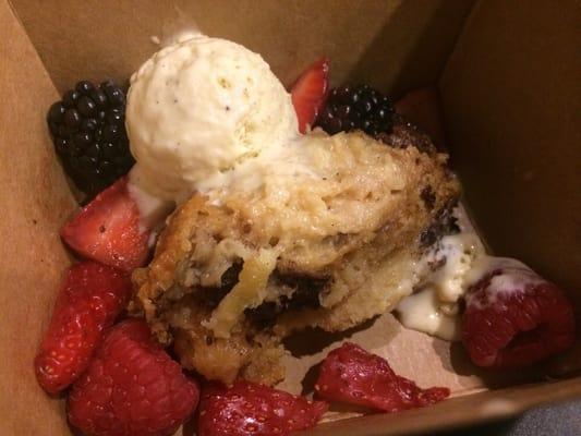 Banana chocolate bread pudding with Fat Tire ice cream