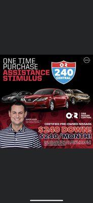 Jan. 2021 is kicking off with super strong offers! Orr Nissan Central is offering purchase stimulus assistance!