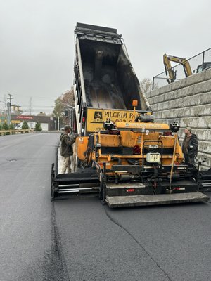 Paving parking lot in Bourne Massachusetts