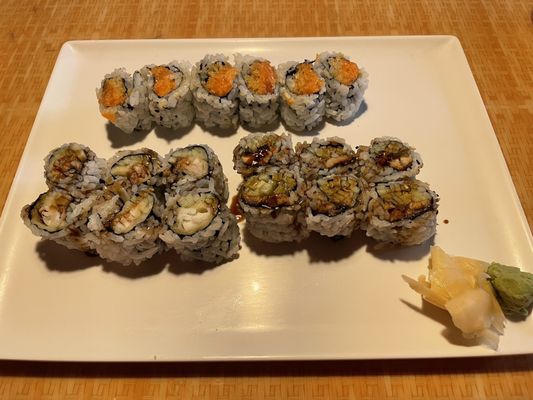 3 Roll Lunch Special - Spicy Salmon, Fried Fish, Eel Cucumber