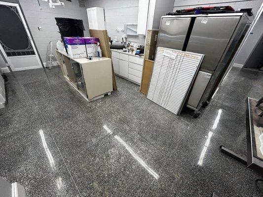 Here we have restored Commercial Terrazzo Floors with a Gloss Finish.