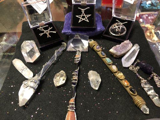 Wands, jewelry and crystal