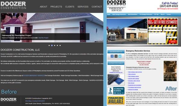 This is a before and after of one of our clients sites, you can see it here; http://www.doozerconstruction.com/