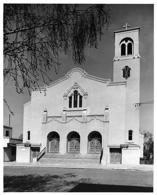 As it looked in the 1950's.  I believe the bell was still in the tower at this time.