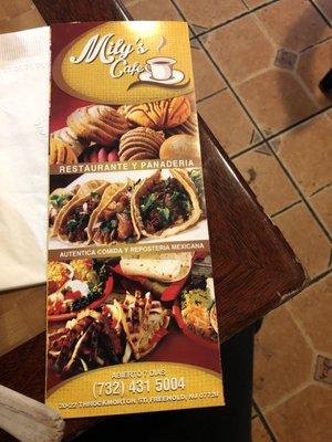 Menu cover