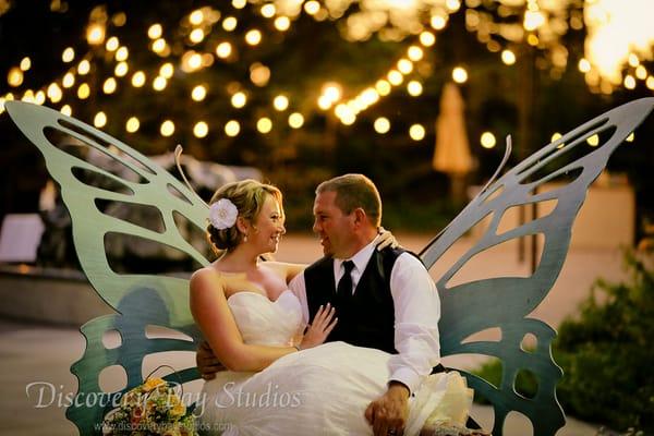 Our butterfly bench and a gorgeous couple in it!