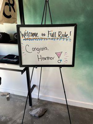 Sign for private bachelorette ride