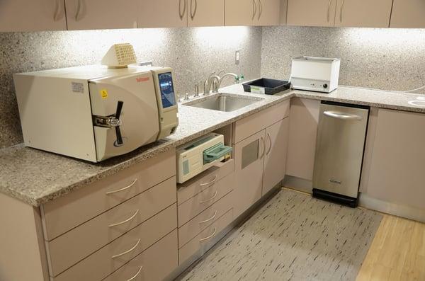 Our state of the art sterilization area results in the ultimate cleanliness and safety.