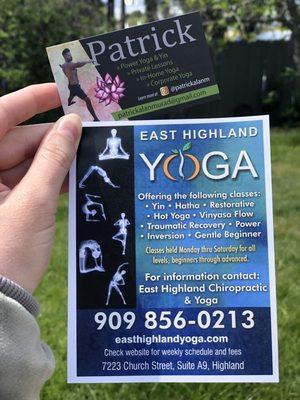 Yoga class information