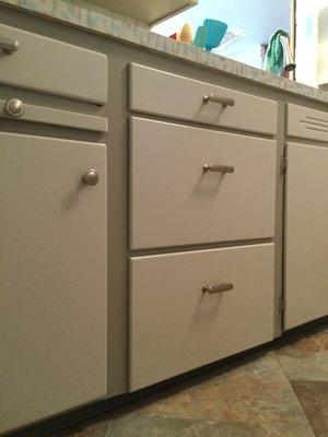 Three drawers to match existing cabinets in kitchen.