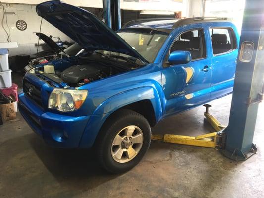 2009 Toyota Tacoma in for routine maintainance