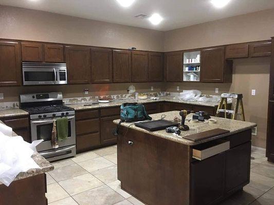 Kitchen after being refinished