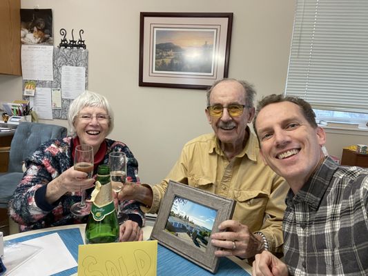 Celebrating with some happy clients (yes these are my parents!) :)