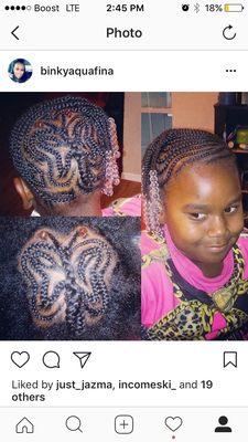 Butterfly design braids