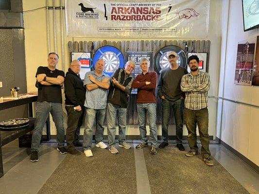 The Core Beer Darts League on Thursdays. Good darts, better dudes. Darts starts at 6 PM every Thursday!