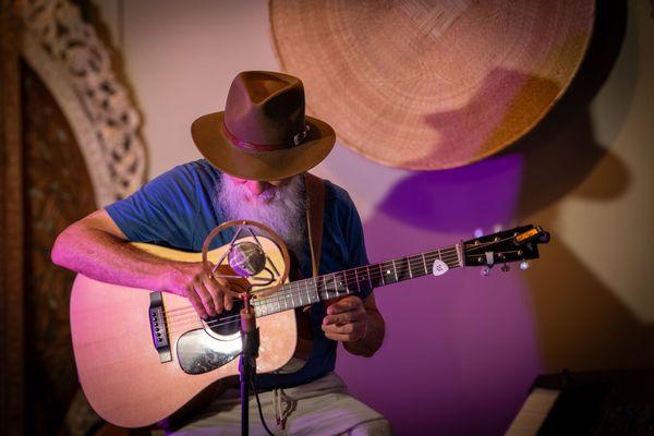 Austin musician performing live music at Hive Open Mic