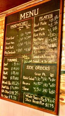 Order Board, Grayson's BBQ.