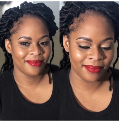 Can never go wrong with a red lip for your special event.