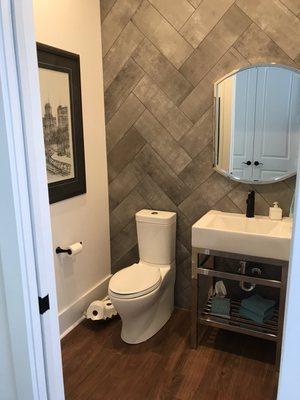 Porcelain tile accent wall