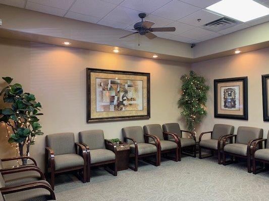 You can sit in our comfortable waiting room while you wait for your appointment.