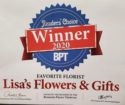 Bossier Press Tribune Favorite Florist 2020