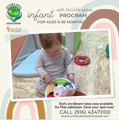 Our INFANT program is open for enrollment.