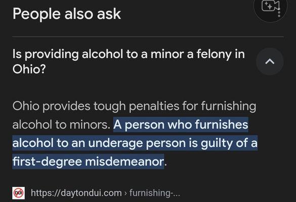 I furnished alcohol to minors in 2013. I never tried to kill my sister the sheriff should be investigated or the dang newspaper. You pick co