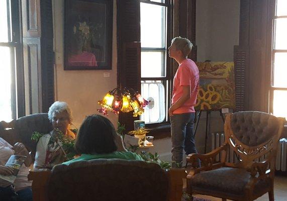 Visitors enjoying the comfortable seating arrangement.