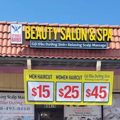 6947 LINDA VISTA RD STE G,  SAN DIEGO CALIFORNIA 92111 NEXT TO (PHO HIEP & GRILLED  NEW OWNER  VIETNAMESE BARBER BEAUTY SALON & SPA