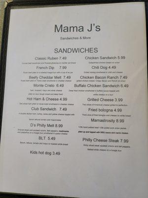 Lunch and dinner menu