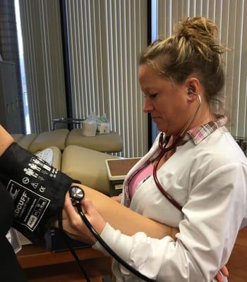 Medical Assistants train in hands-on labs. They are well prepared to take vital signs, EKG, and do phlebotomy when they graduate