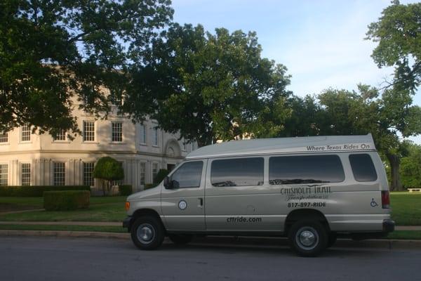 One of our late model, full size vans.  Discrete, professional and always spotless.